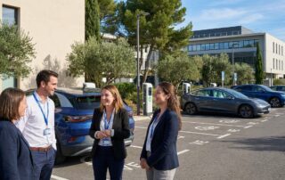 Borne de recharge entreprise Montpellier : solution si recharge à domicile difficile — AD LAN